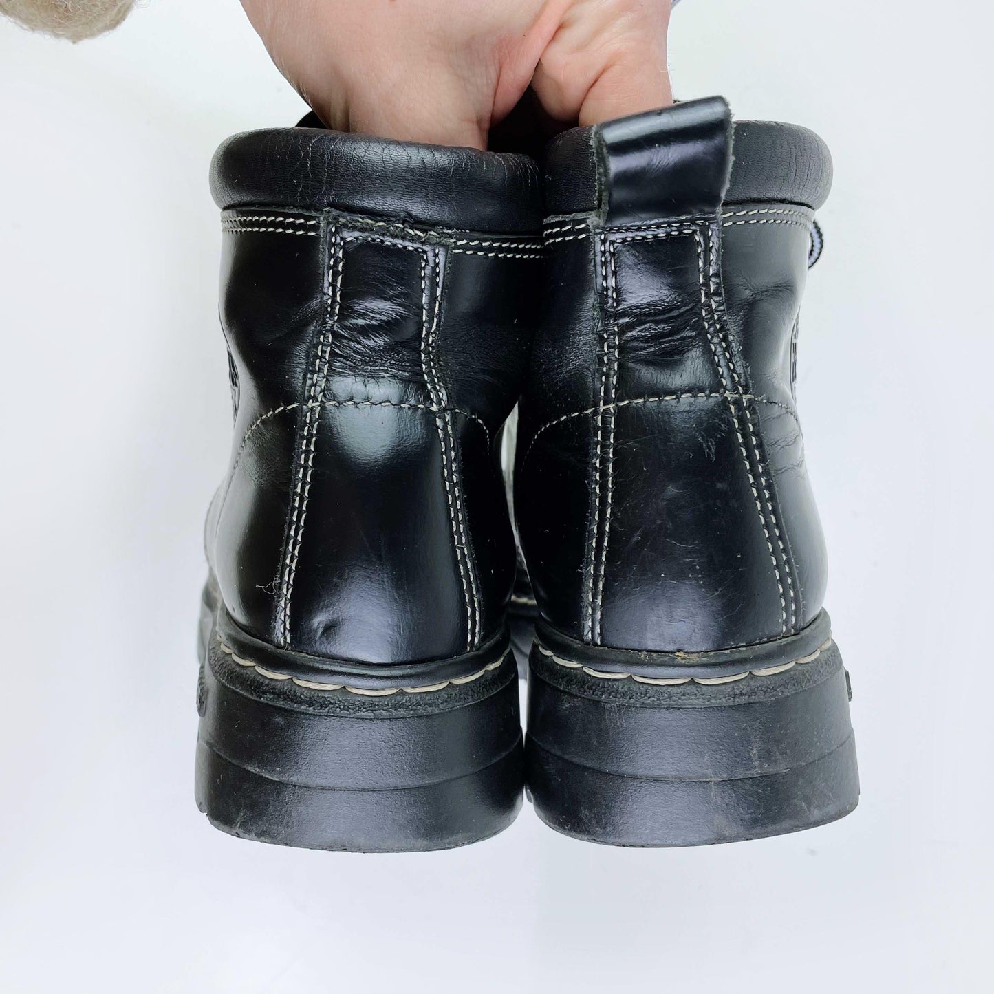 vintage 90s roots tuff leather hiking boots - size 6