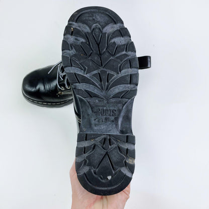 vintage 90s roots tuff leather hiking boots - size 6