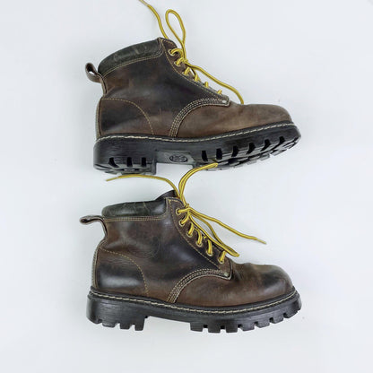 vintage 00s roots tuff leather hiking boots - size 6