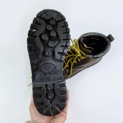 vintage 00s roots tuff leather hiking boots - size 6
