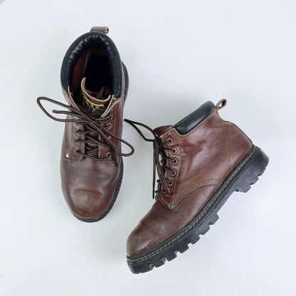 vintage 00's roots tuff leather hiking boots - size 9