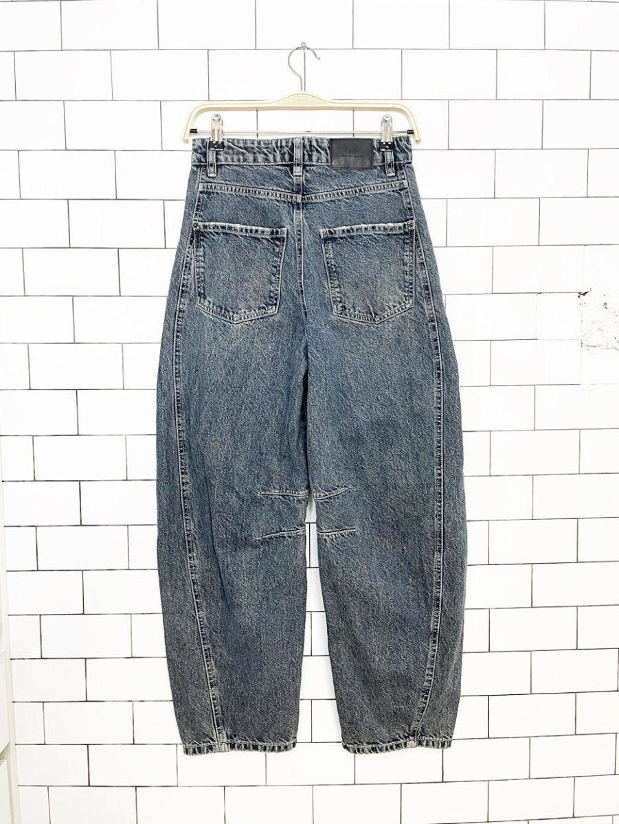 twik organic cotton barrel leg jeans | simons - good market thrift store