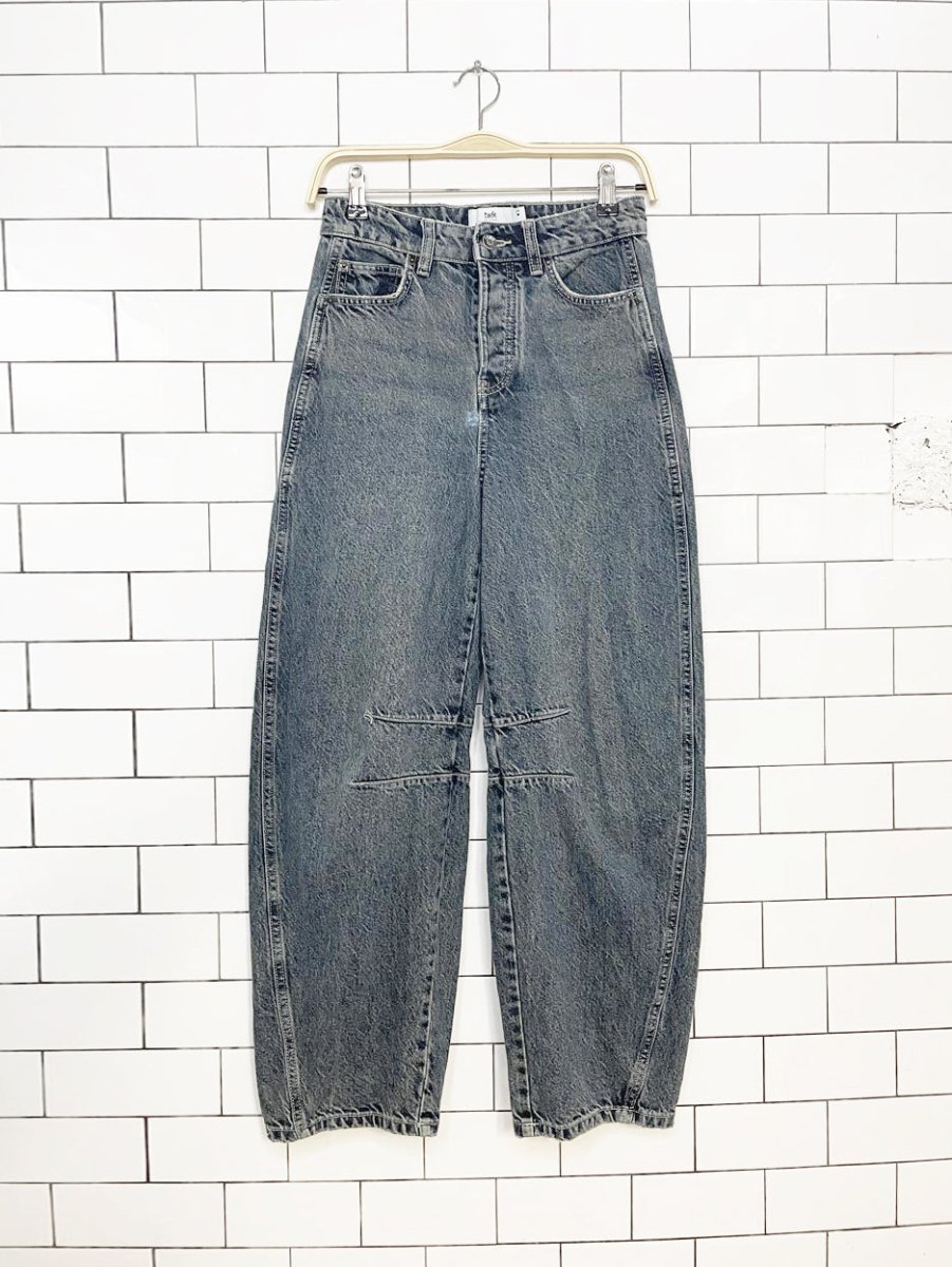 twik organic cotton barrel leg jeans | simons - good market thrift store