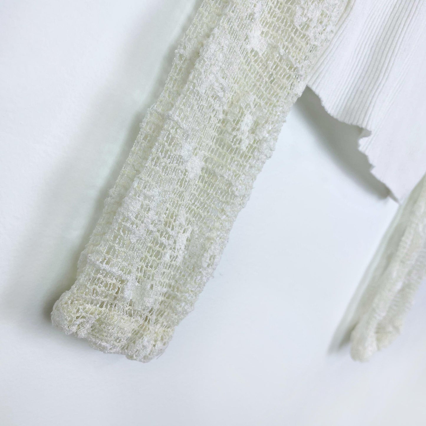 ub urban behaviour white crochet ls polo - size small