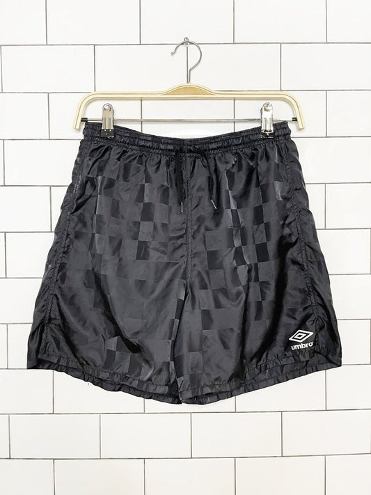 umbro sateen checker sporty prep athletic shorts - good market thrift store
