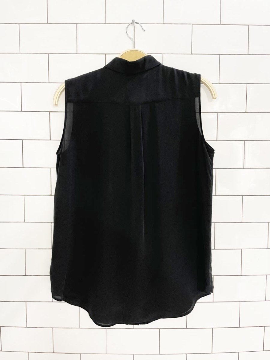 uniqlo 100% silk sleeveless full button blouse - good market thrift store