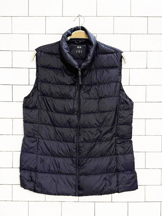 uniqlo ultra light down puffer vest | drawstring hem - good market thrift store