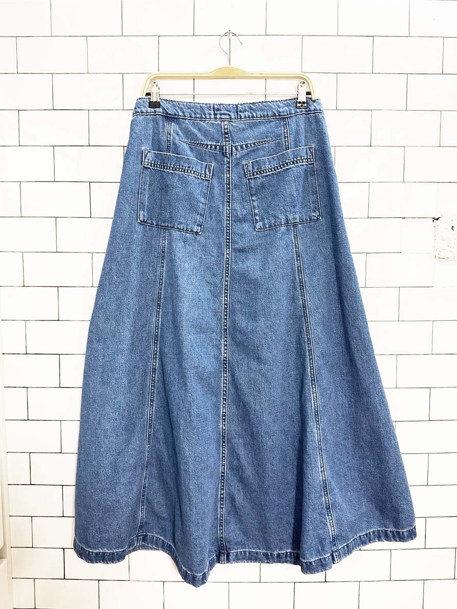 universal thread a - line full denim maxi skirt - good market thrift store