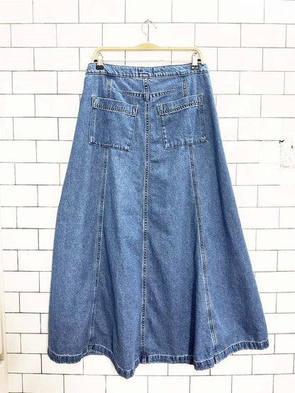 universal thread a - line full denim maxi skirt - good market thrift store