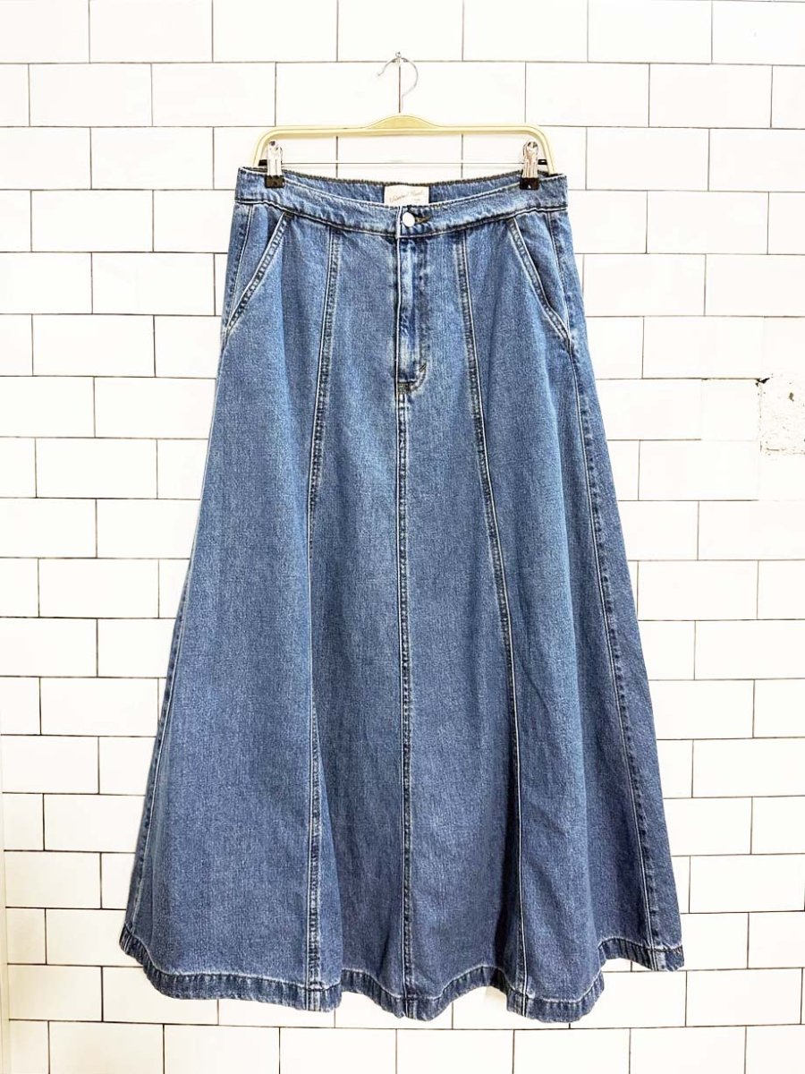 universal thread a - line full denim maxi skirt - good market thrift store