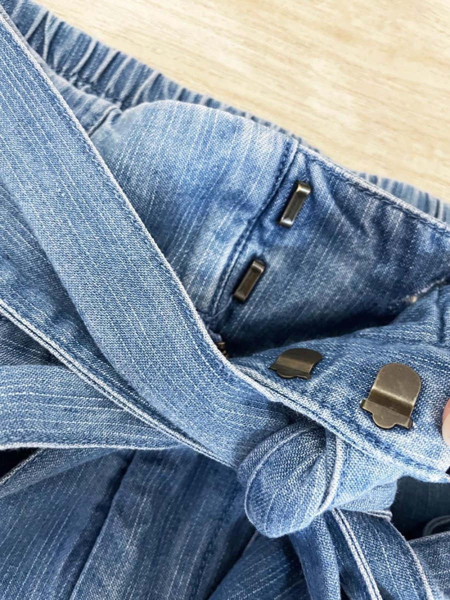 universal thread belted denim midi skirt - good market thrift store