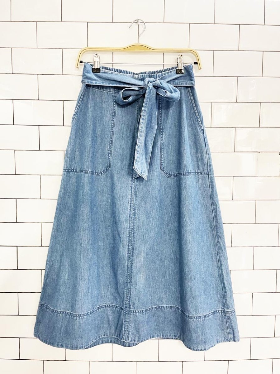 universal thread belted denim midi skirt - good market thrift store