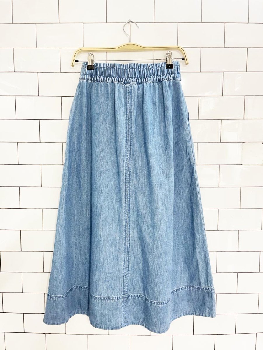 universal thread belted denim midi skirt - good market thrift store