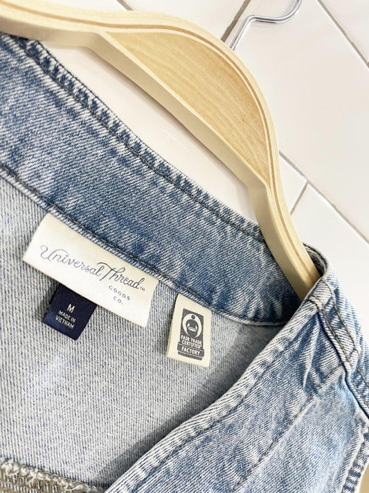 universal thread full button denim vest top - good market thrift store