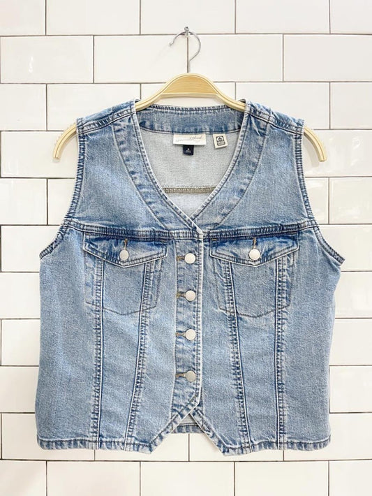 universal thread full button denim vest top - good market thrift store