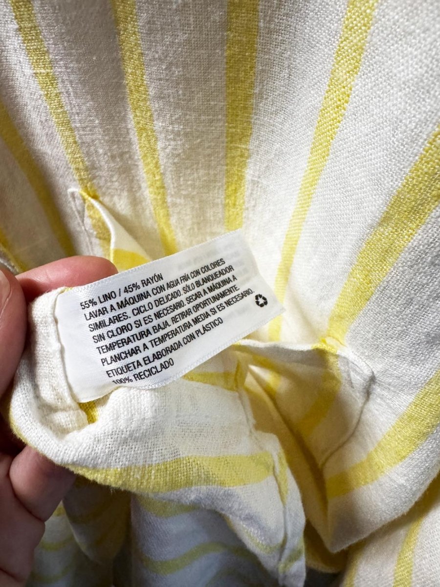 universal thread linen-blend relaxed fit striped full button shirt - good market thrift store