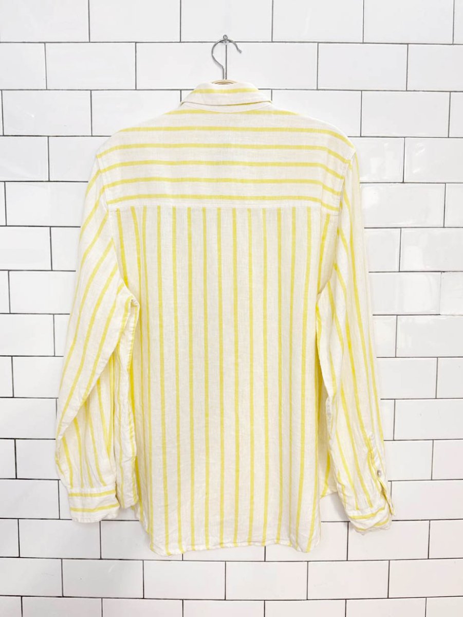 universal thread linen-blend relaxed fit striped full button shirt - good market thrift store