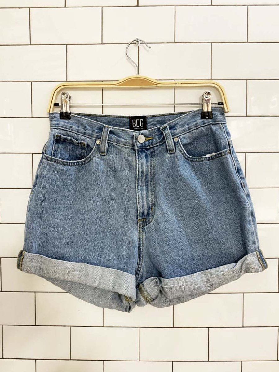 UO bdg denim high rise rolled up shorts - good market thrift store