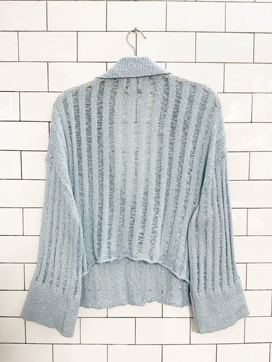 UO bdg everette textured polo knit sweater | urban outfitters - good market thrift store