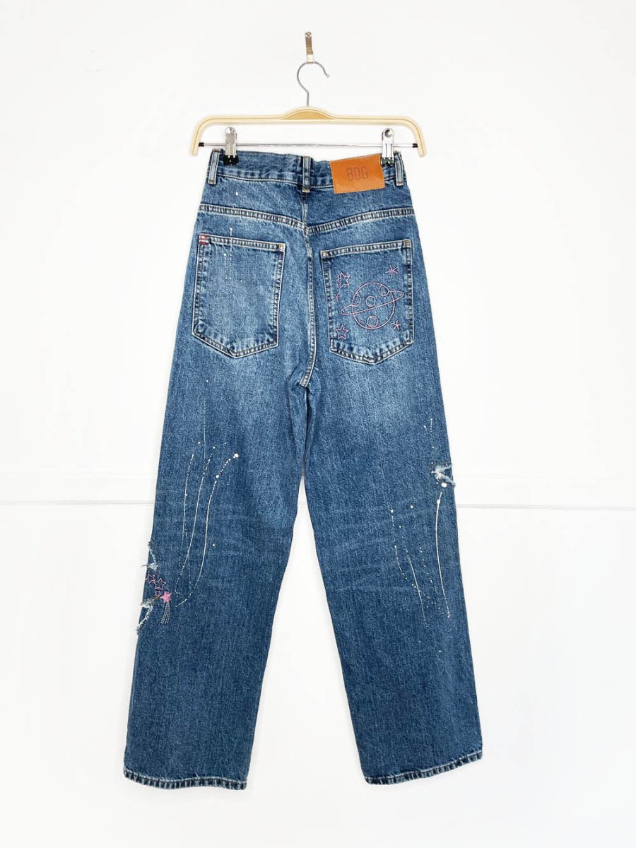 UO bdg skylar celestial star moon patch high rise baggy jeans | urban outfitters - good market thrift store