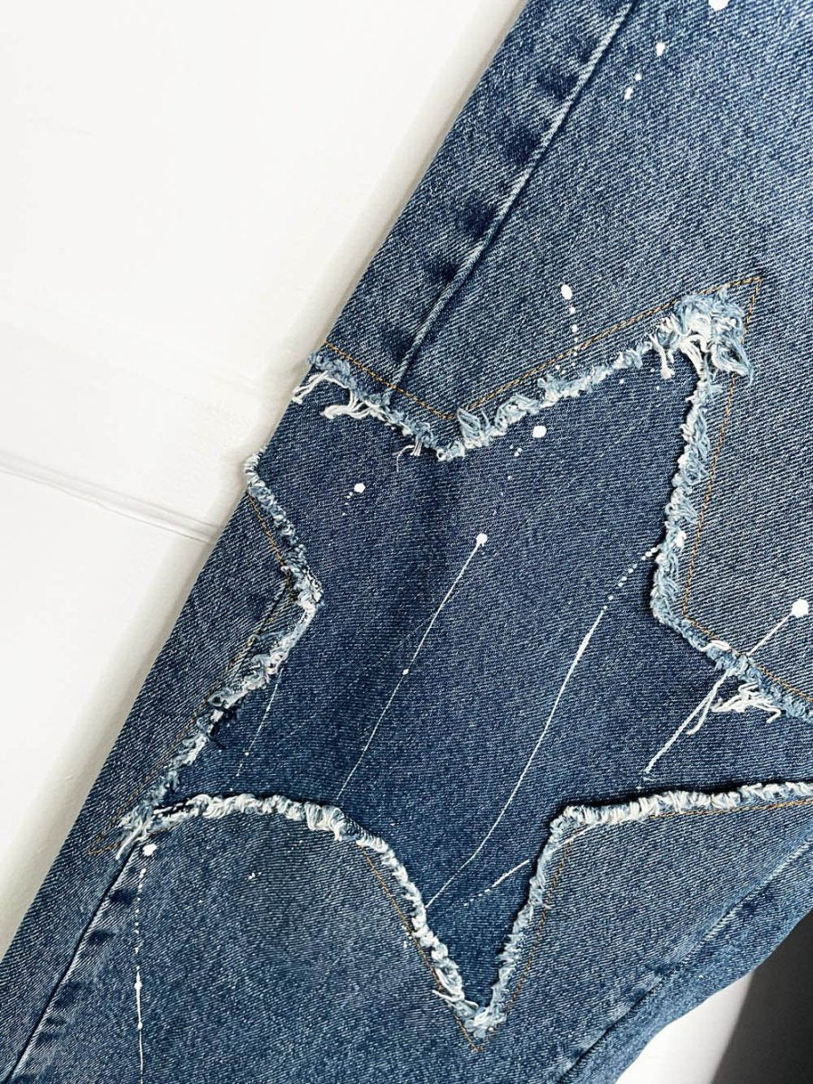 UO bdg skylar celestial star moon patch high rise baggy jeans | urban outfitters - good market thrift store