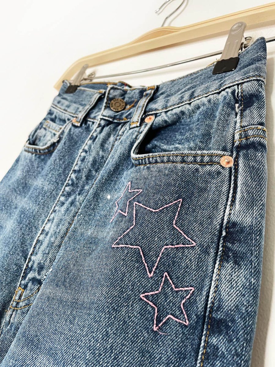 UO bdg skylar celestial star moon patch high rise baggy jeans | urban outfitters - good market thrift store