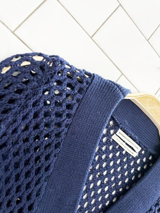 UO open stitch crochet knit cropped cardigan | urban outfitters - good market thrift store