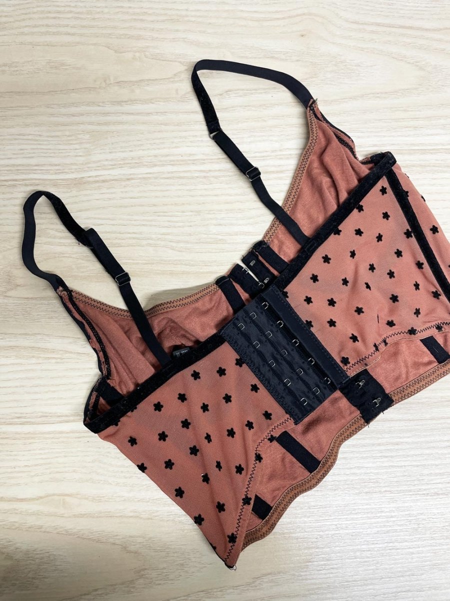 UO out from under flocked stars corset bustier | urban outfitters - good market thrift store