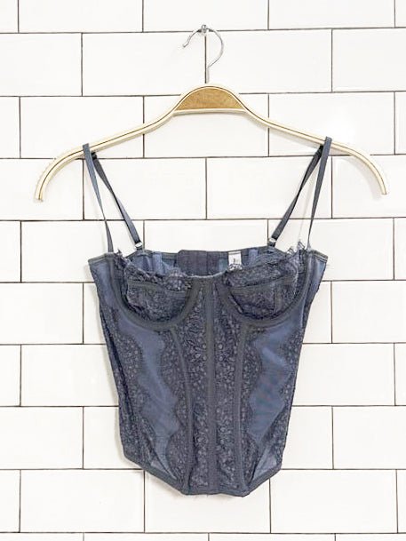 UO out from under lucy floral lace corset top - good market thrift store
