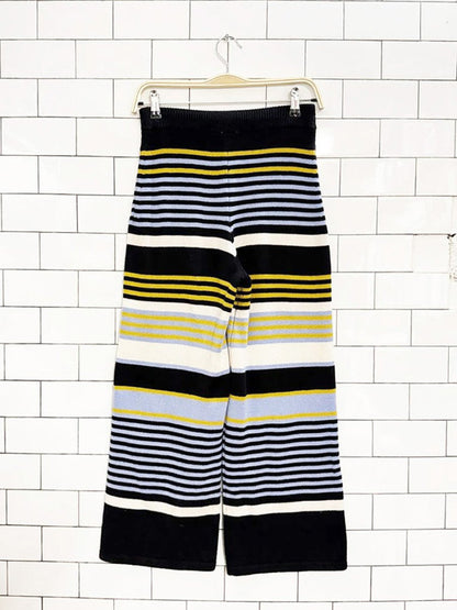 UO rae striped wide leg knit sweater pants | urban outfitters - good market thrift store