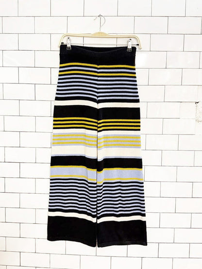 UO rae striped wide leg knit sweater pants | urban outfitters - good market thrift store