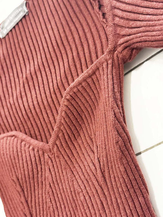 UO stretchy ribbed sweetheart neck knit top | urban outfitters - good market thrift store