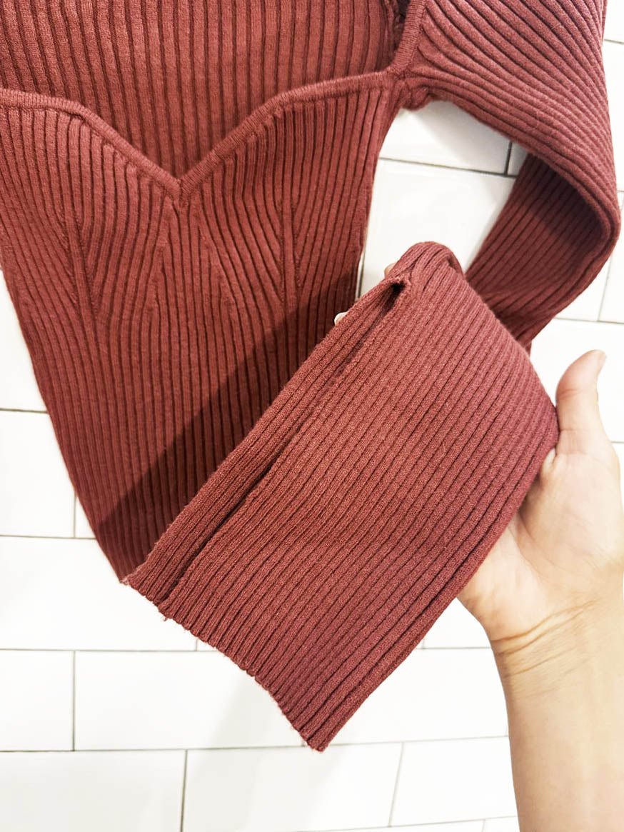 UO stretchy ribbed sweetheart neck knit top | urban outfitters - good market thrift store