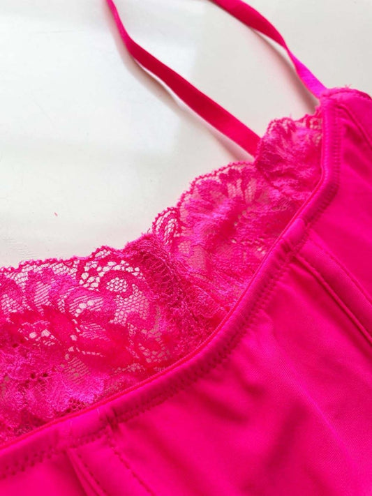 UO x out from under hot pink stretch corset - good market thrift store