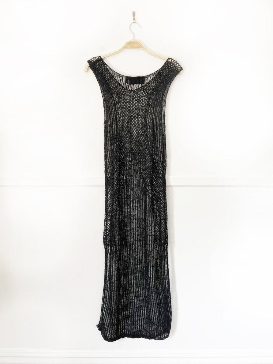 urban lux resort loose shimmery knit side slits cover up maxi dress - good market thrift store