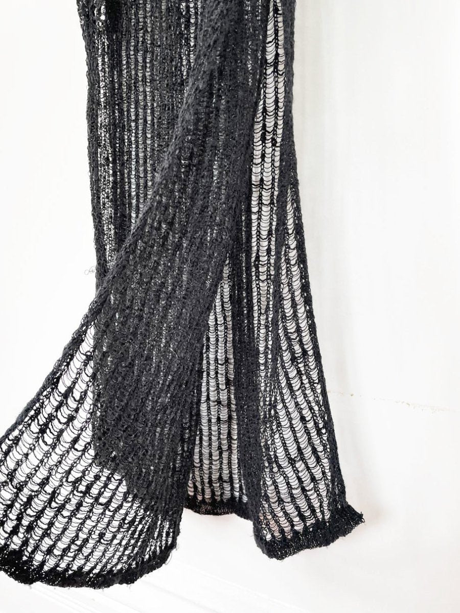 urban lux resort loose shimmery knit side slits cover up maxi dress - good market thrift store