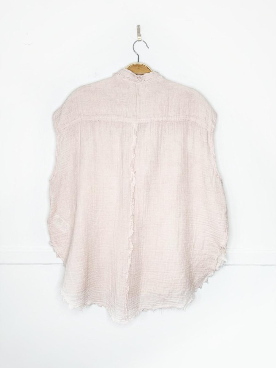 urban outfitters oversized gauze cotton sleeveless full button shirt - good market thrift store