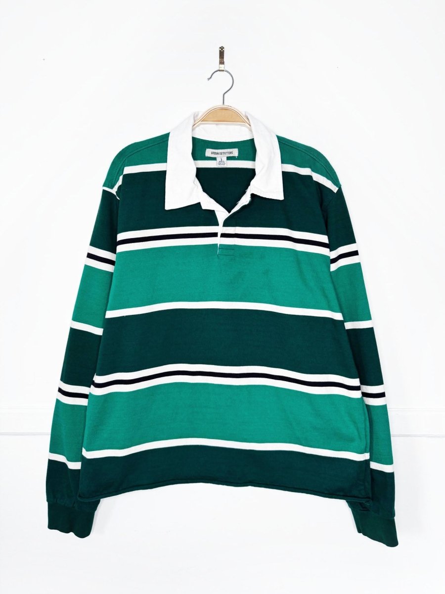 urban outfitters rugby cropped striped long sleeve shirt - good market thrift store