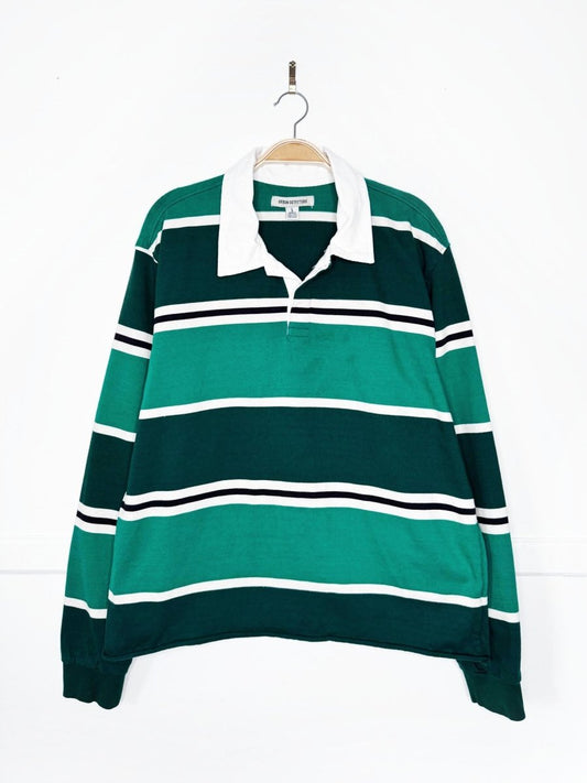 urban outfitters rugby cropped striped long sleeve shirt - good market thrift store