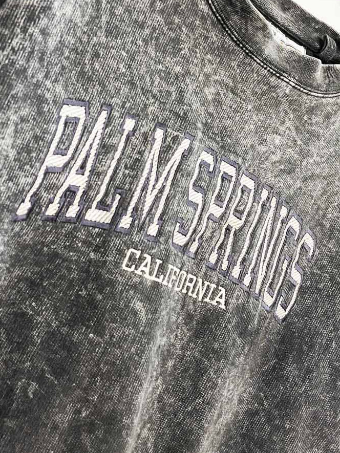 us vintage palm springs spellout acid wash sweatshirt | made in usa - good market thrift store