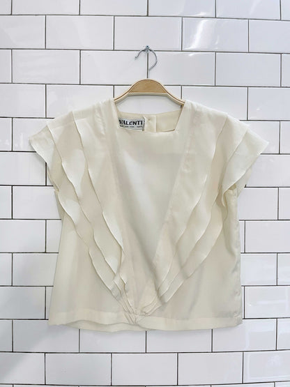 vintage valenti ruffle trim sleeveless blouse