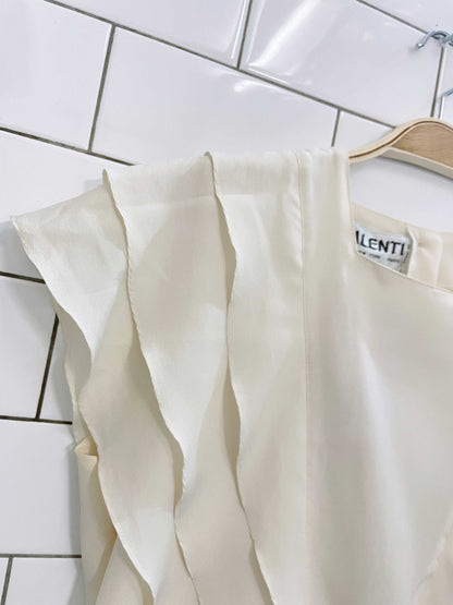 vintage valenti ruffle trim sleeveless blouse