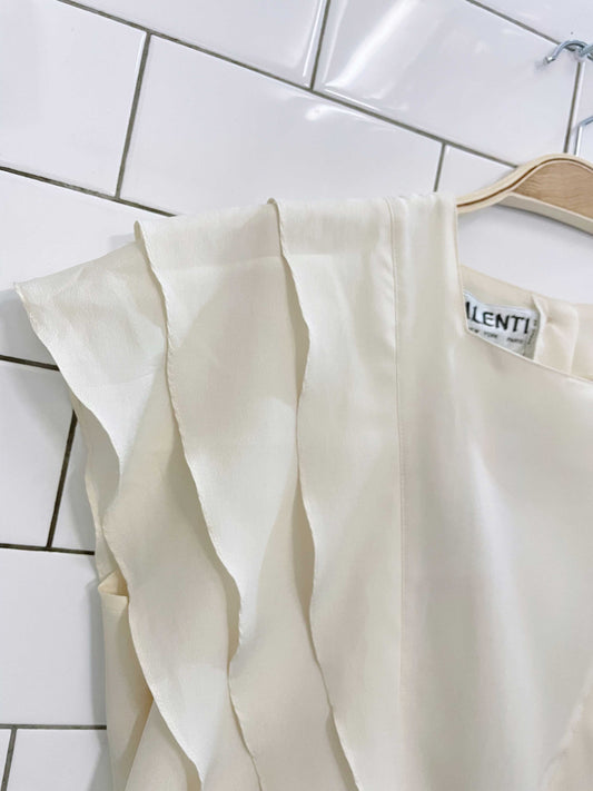 vintage valenti ruffle trim sleeveless blouse