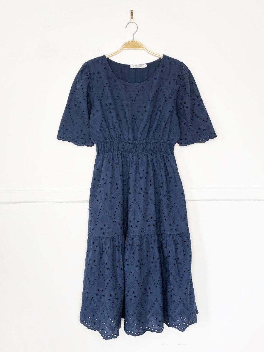 valentina naldi boho eyelet tiered midi dress | made in Italy - good market thrift store