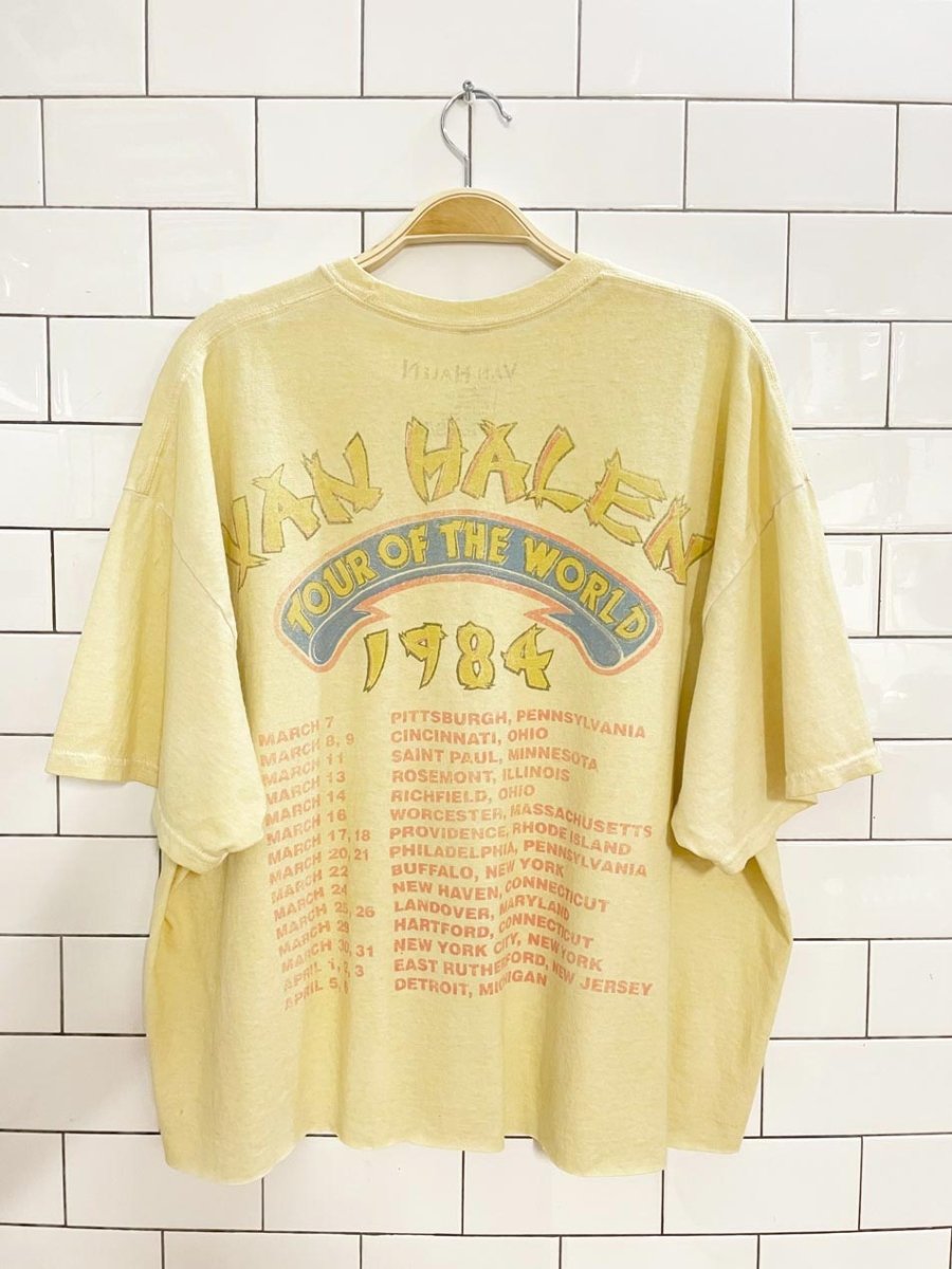 van halen 1984 tour reprint oversized cropped band tee - good market thrift store