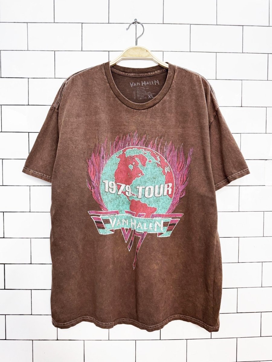 van halen '79 world tour reprint oversized band tee - good market thrift store
