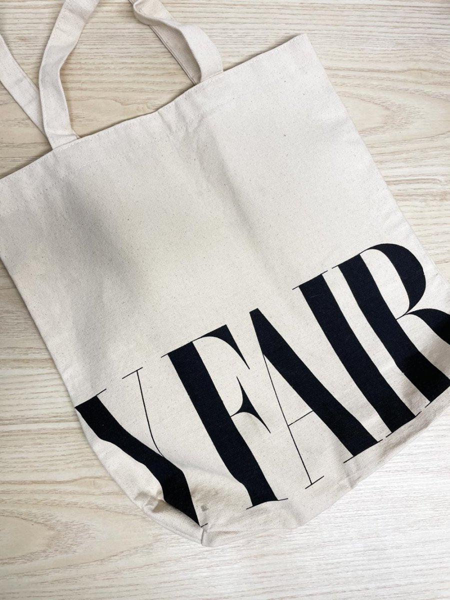 vanity fair logo print tote bag - good market thrift store