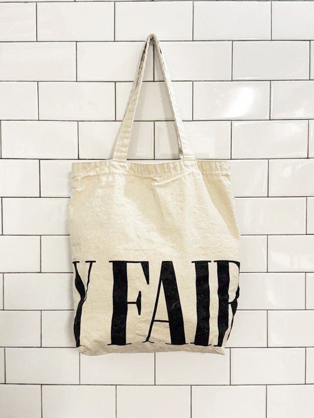 vanity fair logo print tote bag - good market thrift store