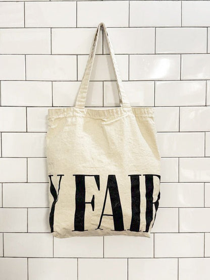 vanity fair logo print tote bag - good market thrift store