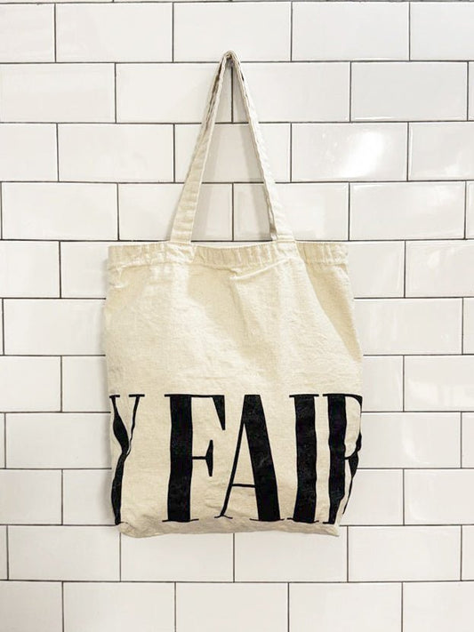 vanity fair logo print tote bag - good market thrift store